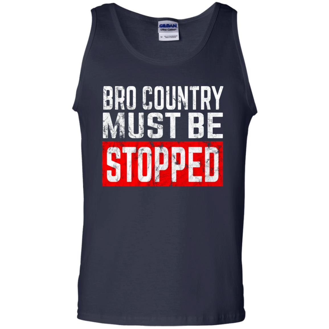 Bro Country Must Be Stopped Traditional Outlaw Country Shirt Navy