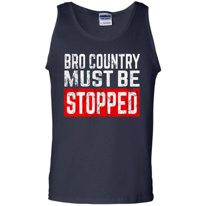 Bro Country Must Be Stopped Traditional Outlaw Country Shirt Navy