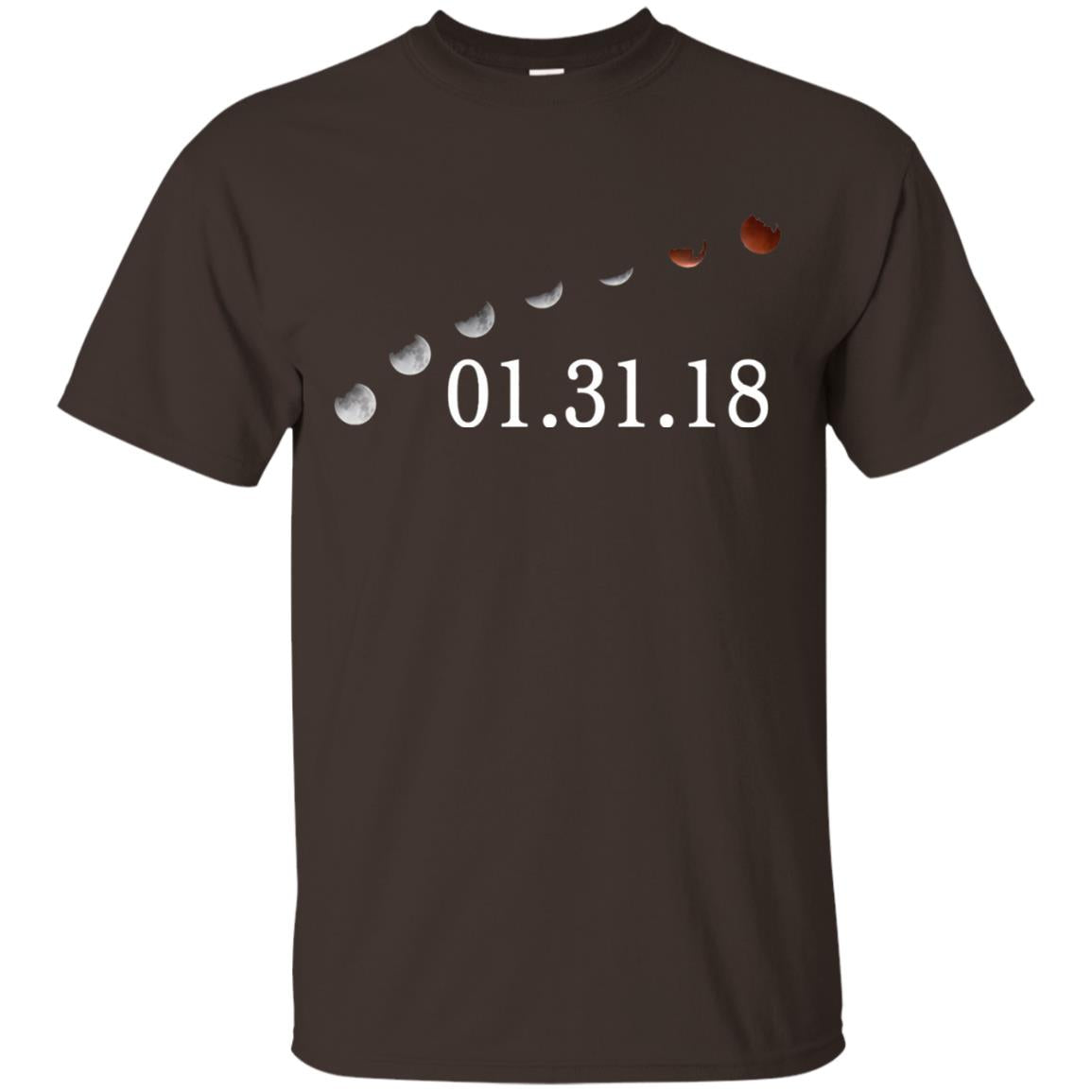 Usa Total Lunar Eclipse On January 31, 2018 T-shirt Dark Chocolate