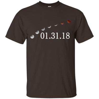 Usa Total Lunar Eclipse On January 31, 2018 T-shirt Dark Chocolate