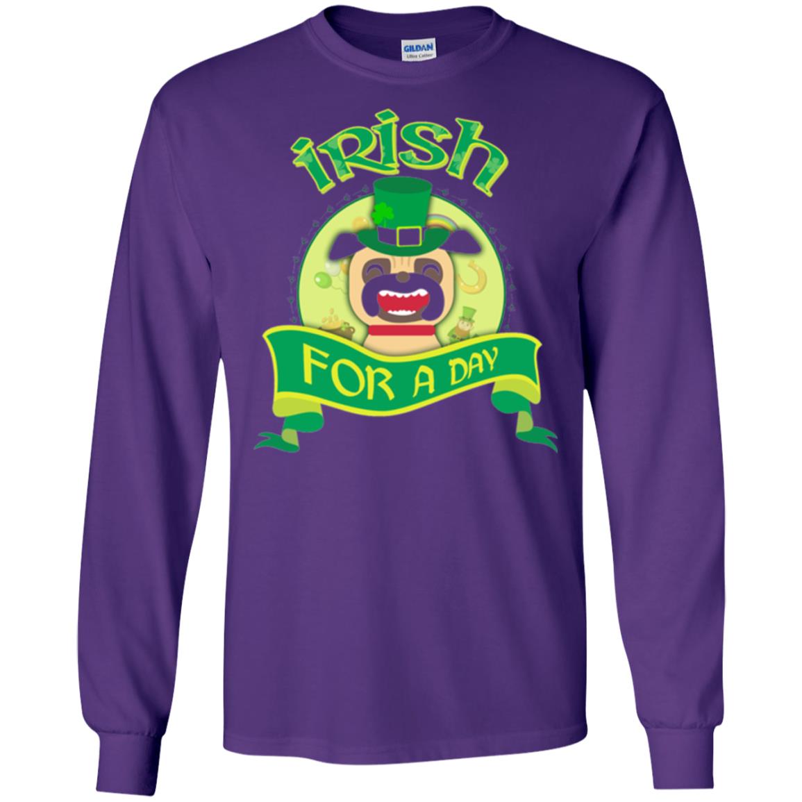 Saint Patrick_s Day T-shirt Amazing I_m Irish Pug Purple