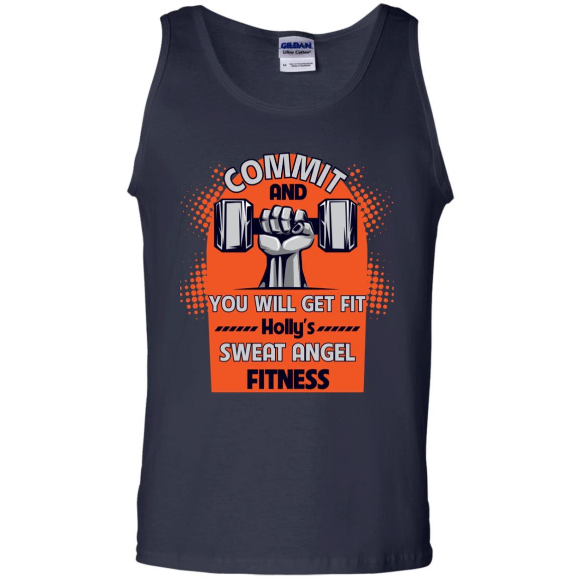 Commit And You Will Get Fit Holly's Sweat Angle Fitness Shirt Navy