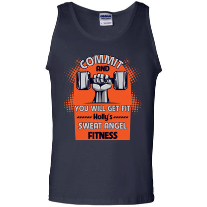 Commit And You Will Get Fit Holly's Sweat Angle Fitness Shirt Navy