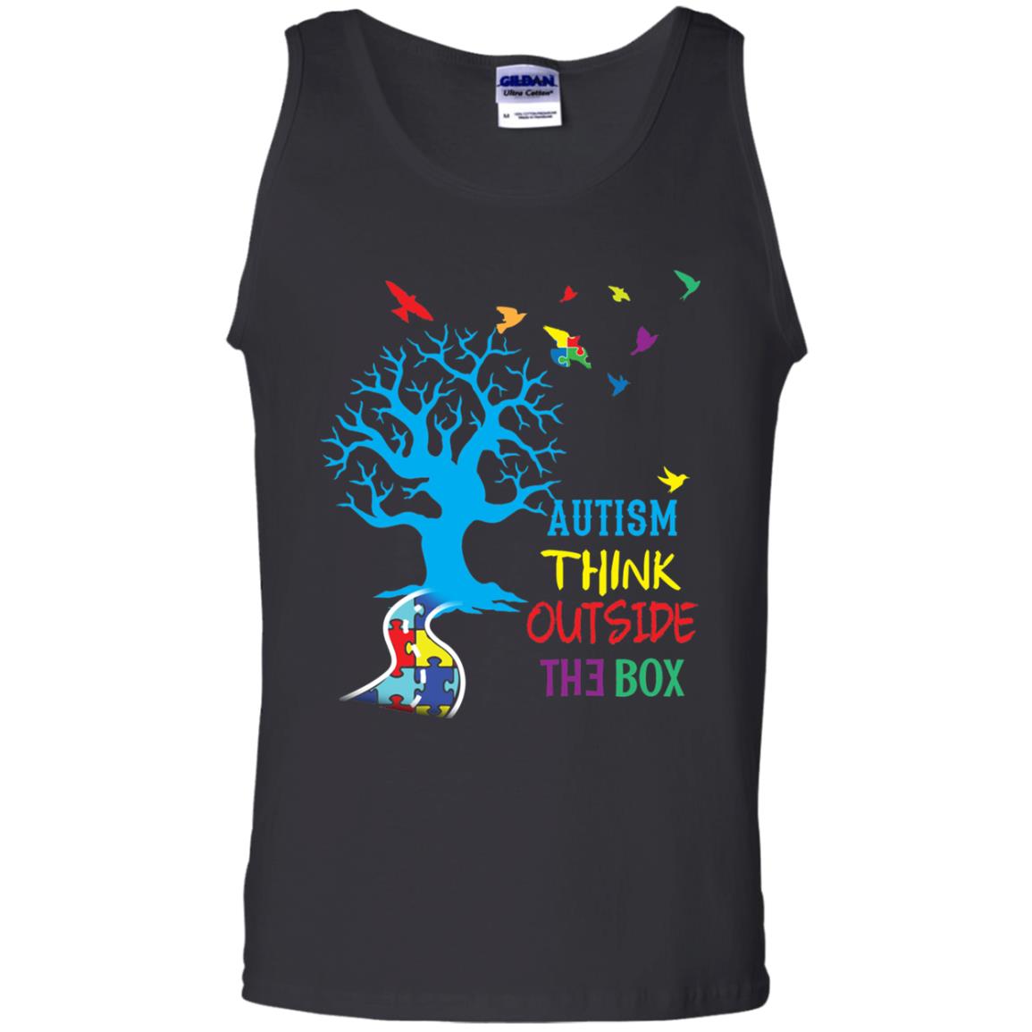 Autism Awareness T-shirt Autism Think Outside Black