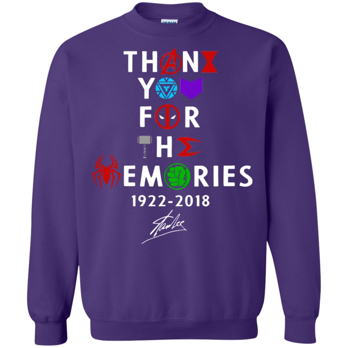Thank You For The Memories Stan Lee Movie Hero Fan Shirt Purple