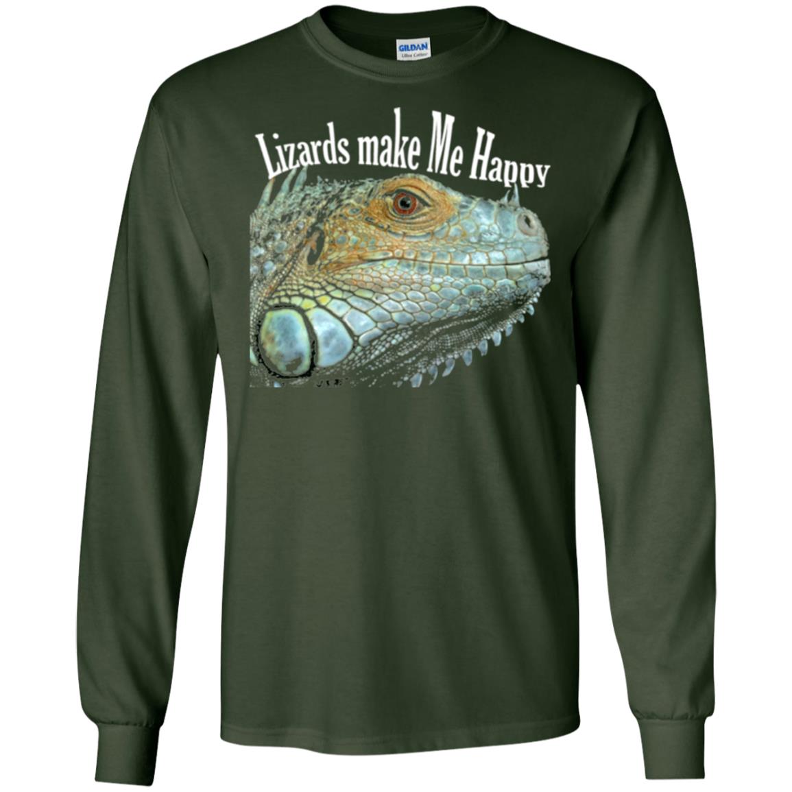 Reptiles Lovers T-shirt Lizards Make Me Happy Forest Green