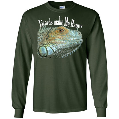 Reptiles Lovers T-shirt Lizards Make Me Happy Forest Green