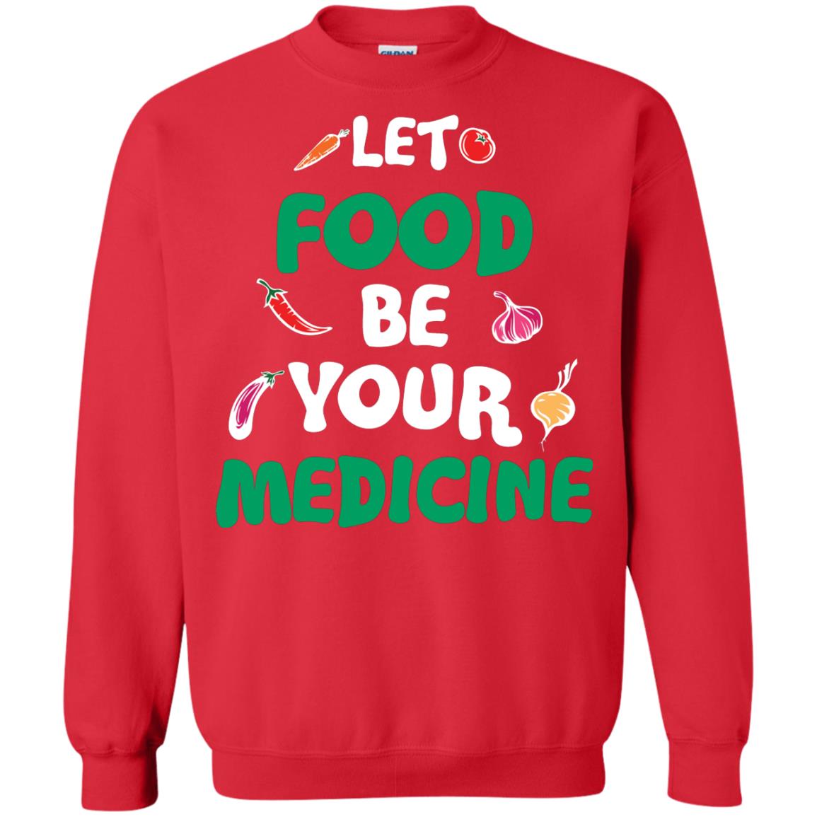 Vegetarian T-shirt Let Food Be Your Medicine Red