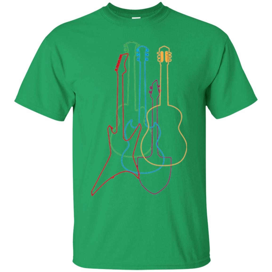 Colored Guitars Electric Acoustic Classical T-shirt Irish Green