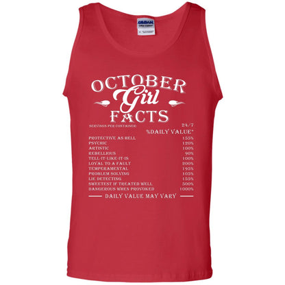 October Girl Facts Facts T-shirt Red