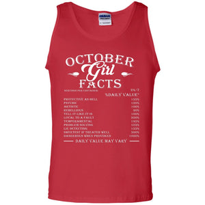 October Girl Facts Facts T-shirtG220 Gildan 100% Cotton Tank Top
