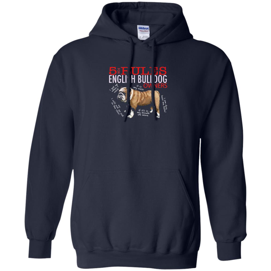 5 Rules For English Bulldog Owners Dog Lover Shirt Navy