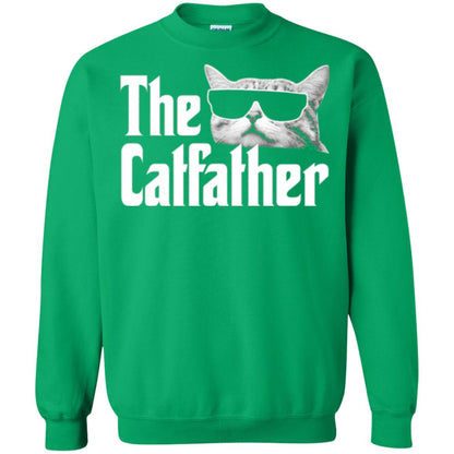 Funny Gift Shirt For Cat Daddy The Catfather T-shirt Irish Green