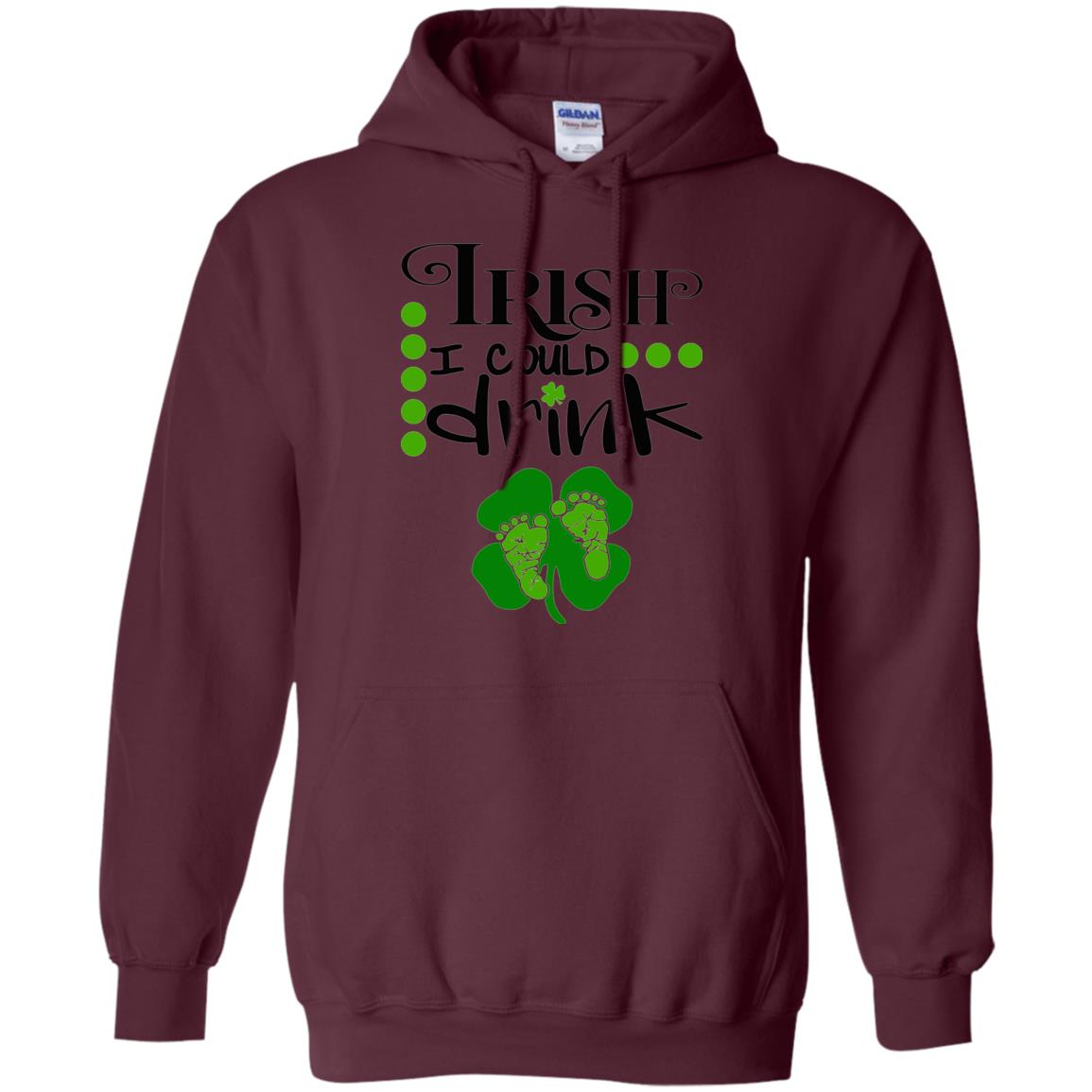 Baby Irish I Could Drink Pregnancy St Patrick_s Day T-shirt Maroon