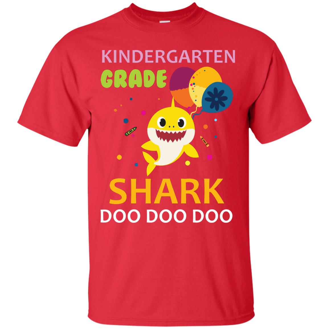 Kindergarten Shark Doo Doo Doo Back To School T-shirt Red