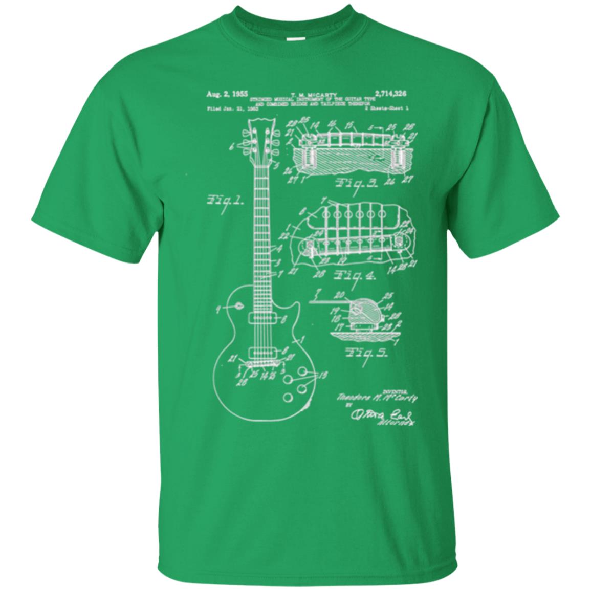 Guitar T-shirt Patent Print 1955 Irish Green