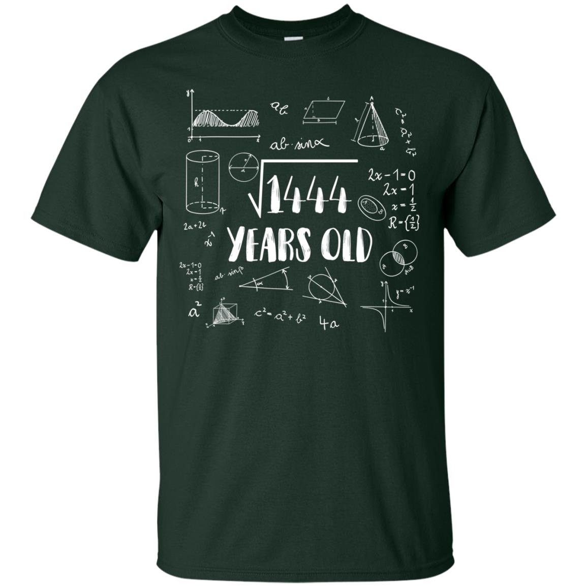 Square Root Of 1444 38th Birthday 38 Years Old Math T-shirt Forest