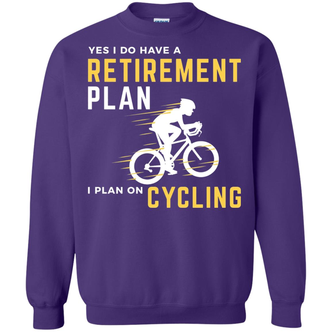 Funny Bicycle Cycling T-shirt Retirement Plan I Plan On Cycling Purple