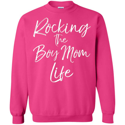 Mom T-shirt Rocking The Boy Mom Life Heliconia
