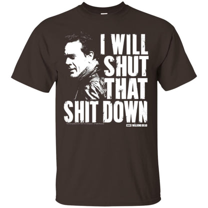 Film T-shirt I Shut That Shit Down Dark Chocolate