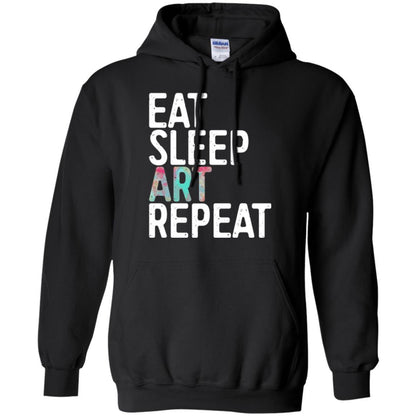 Artist T-shirt Eat Sleep Art Repeat Black