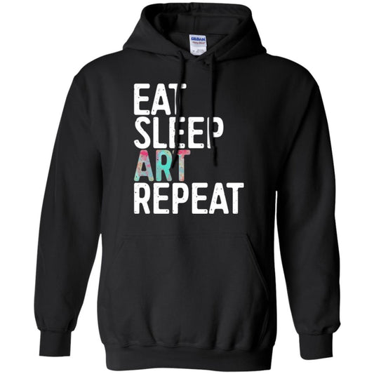 Artist T-shirt Eat Sleep Art Repeat Black
