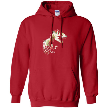 Dinosaur T-shirt Floral Tropical Hawaiian Pattern T Rex Red