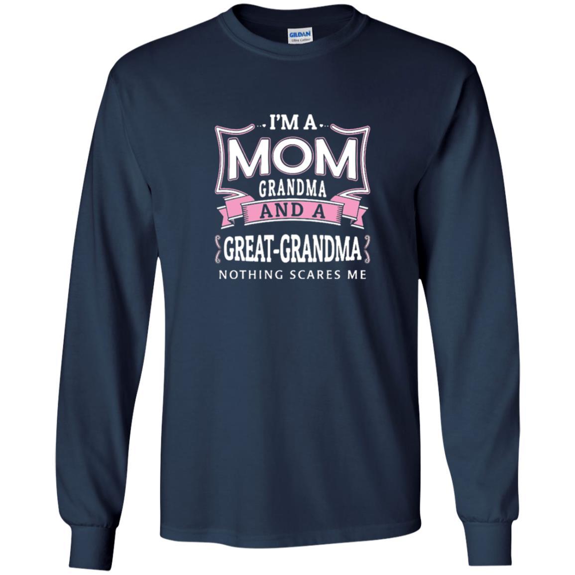 Nana T-shirt Nothing Scares Me I'm Mom Grandma Navy