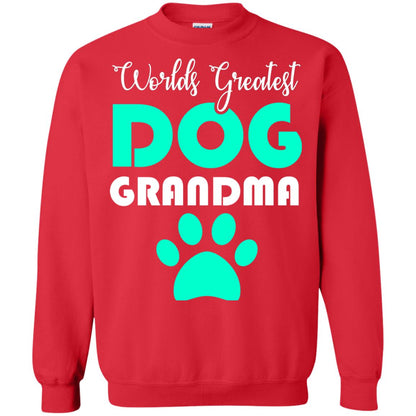 Worlds Greatest Dog Grandma Gift Shirt For Nana Red