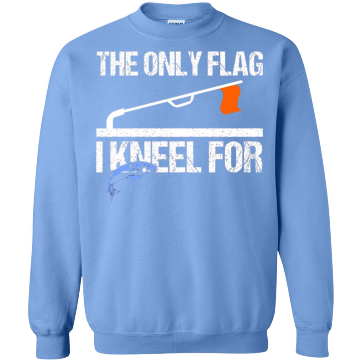Fishing Lovers T-shirt The Only Flag I Kneel For Carolina Blue