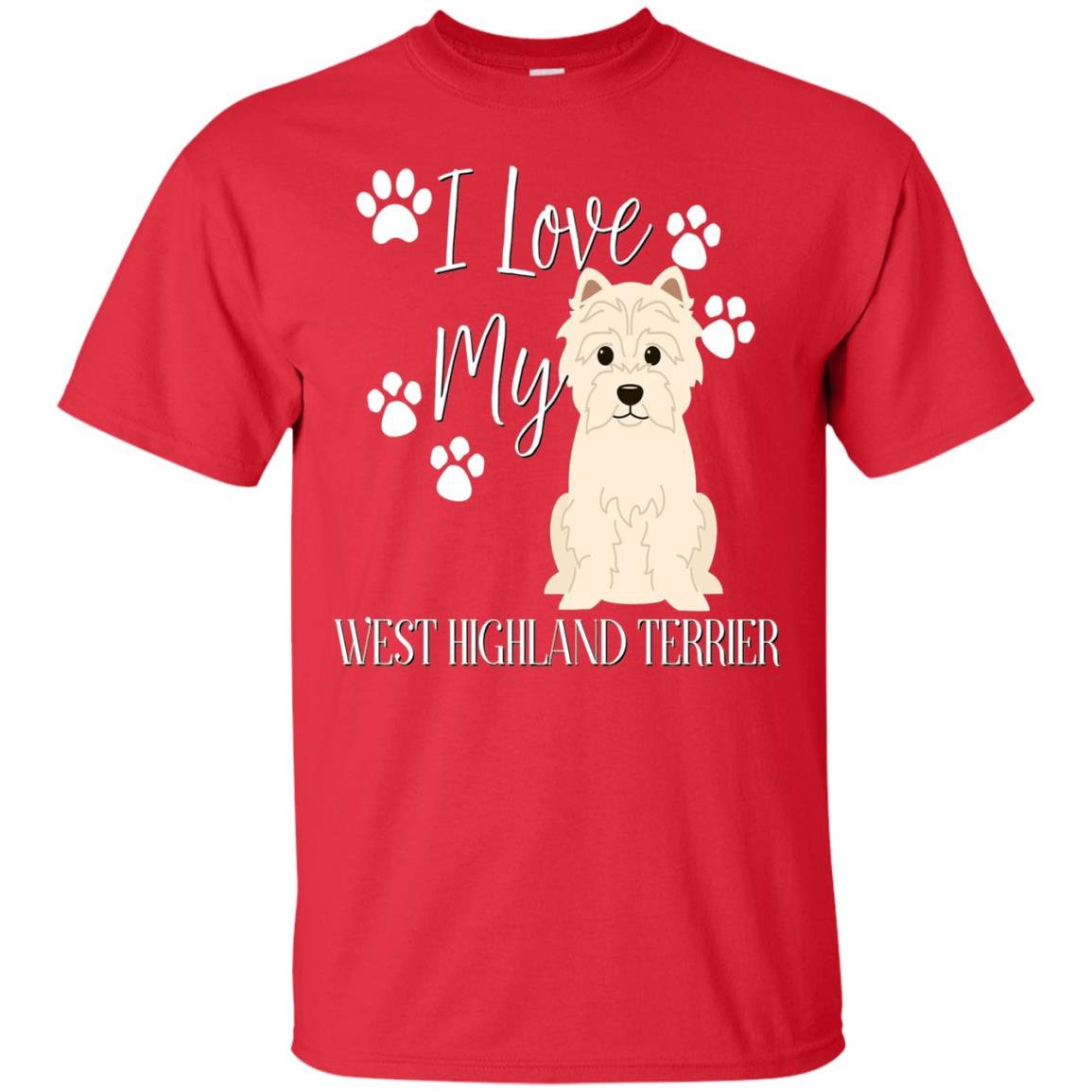 Westie West Highland Terrier Dog Shirt Red
