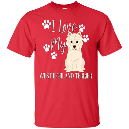 Westie West Highland Terrier Dog Shirt Red