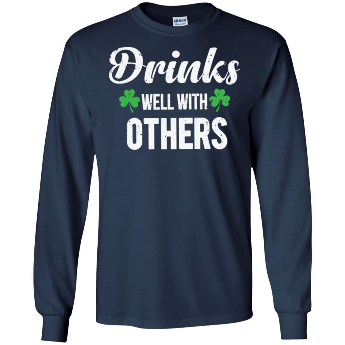 Drinks Well With Others St. Patrick_s Day T-shirt Navy