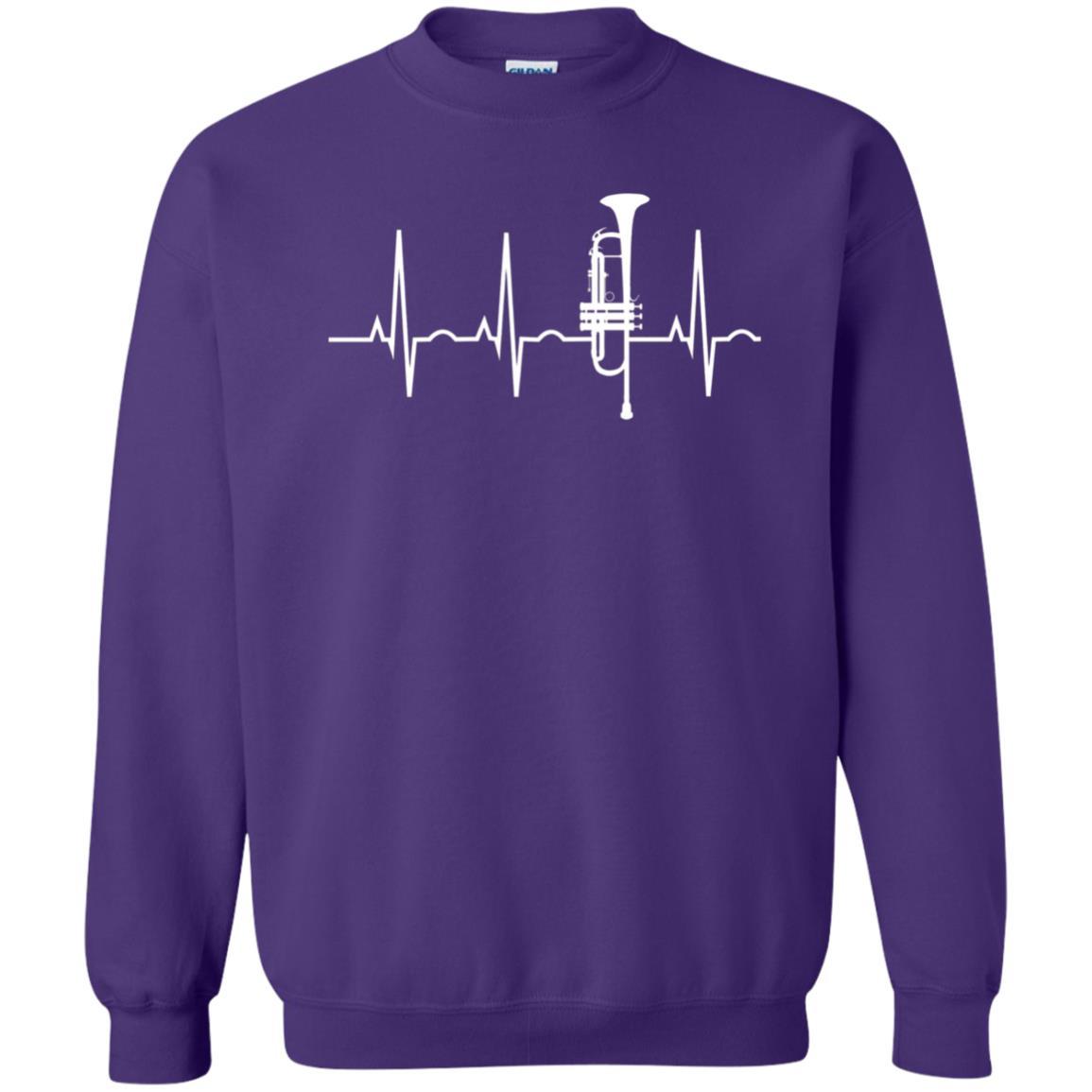 Trumpet Lovers T-Shirt Trumpet Heartbeat Purple