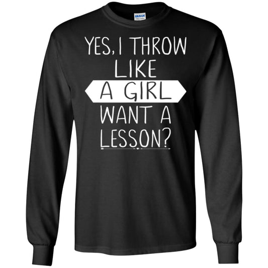 Softball T-shirt Yes I Throw Like A Girl Want A Lesson Black