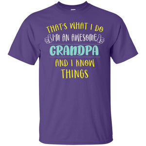 That's What I Do I'm An Awesome Grandpa And I Know Things Grandpa ShirtG200 Gildan Ultra Cotton T-Shirt
