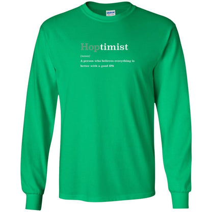 Beer Lover T-shirt Hoptimist Definition Irish Green