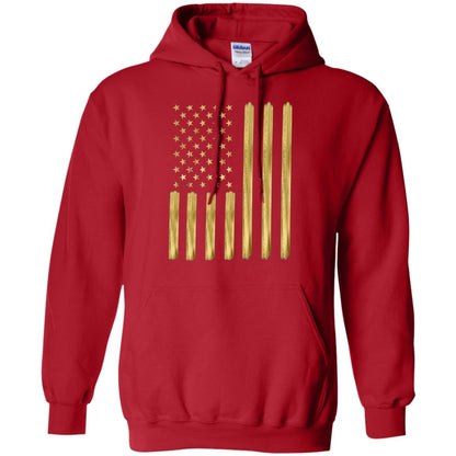 Faux Gold Paint American Flag T-shirt Red