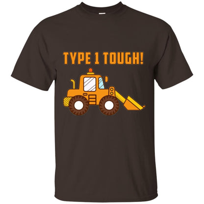 Type 1 Tough Bulldozer Diabetic Diabetes T-shirt Dark Chocolate