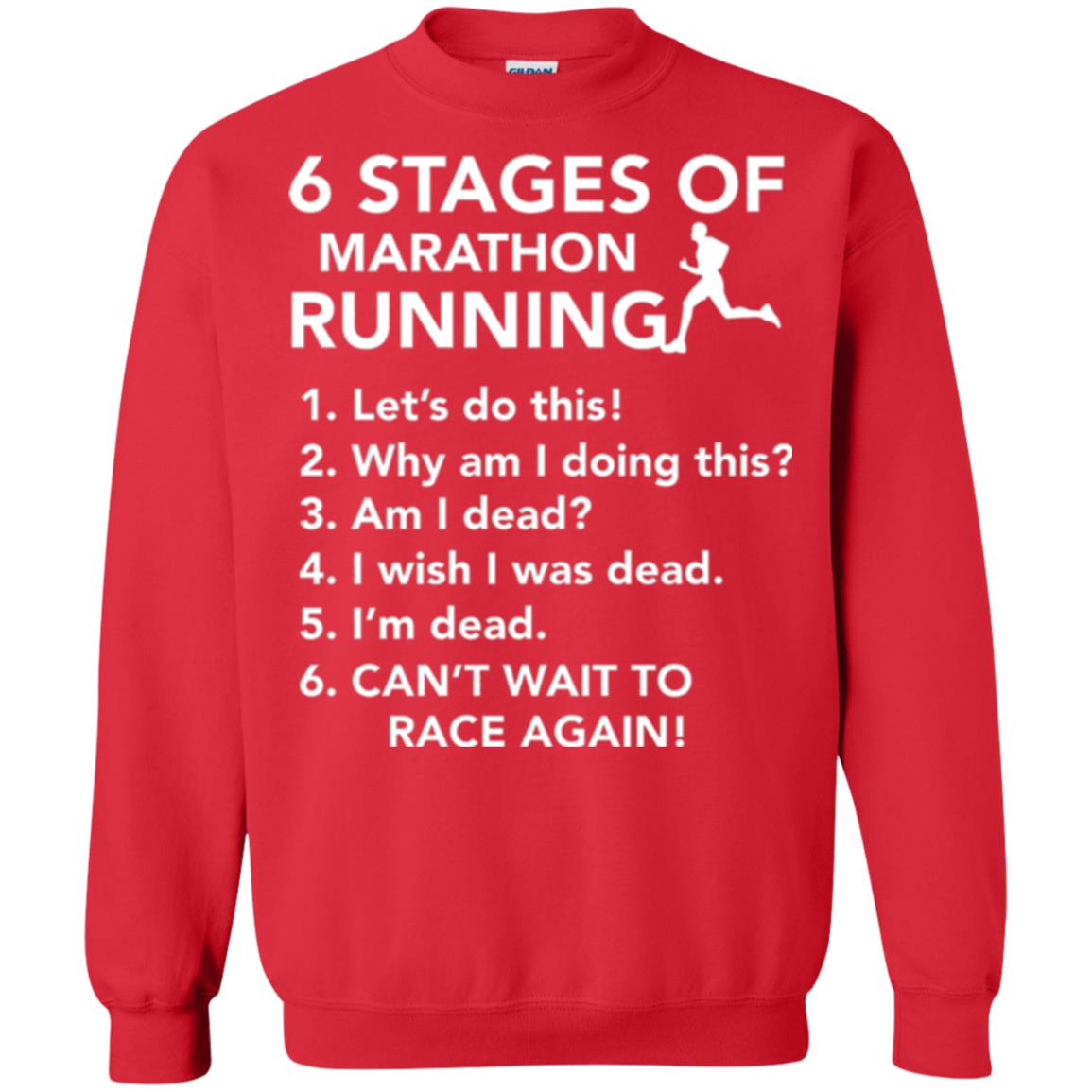 Runner T-shirt 6 Stages Of Marathon Running Red