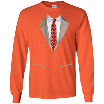 Tuxedo T-shirt Retro Prom Men With Bowtie Orange