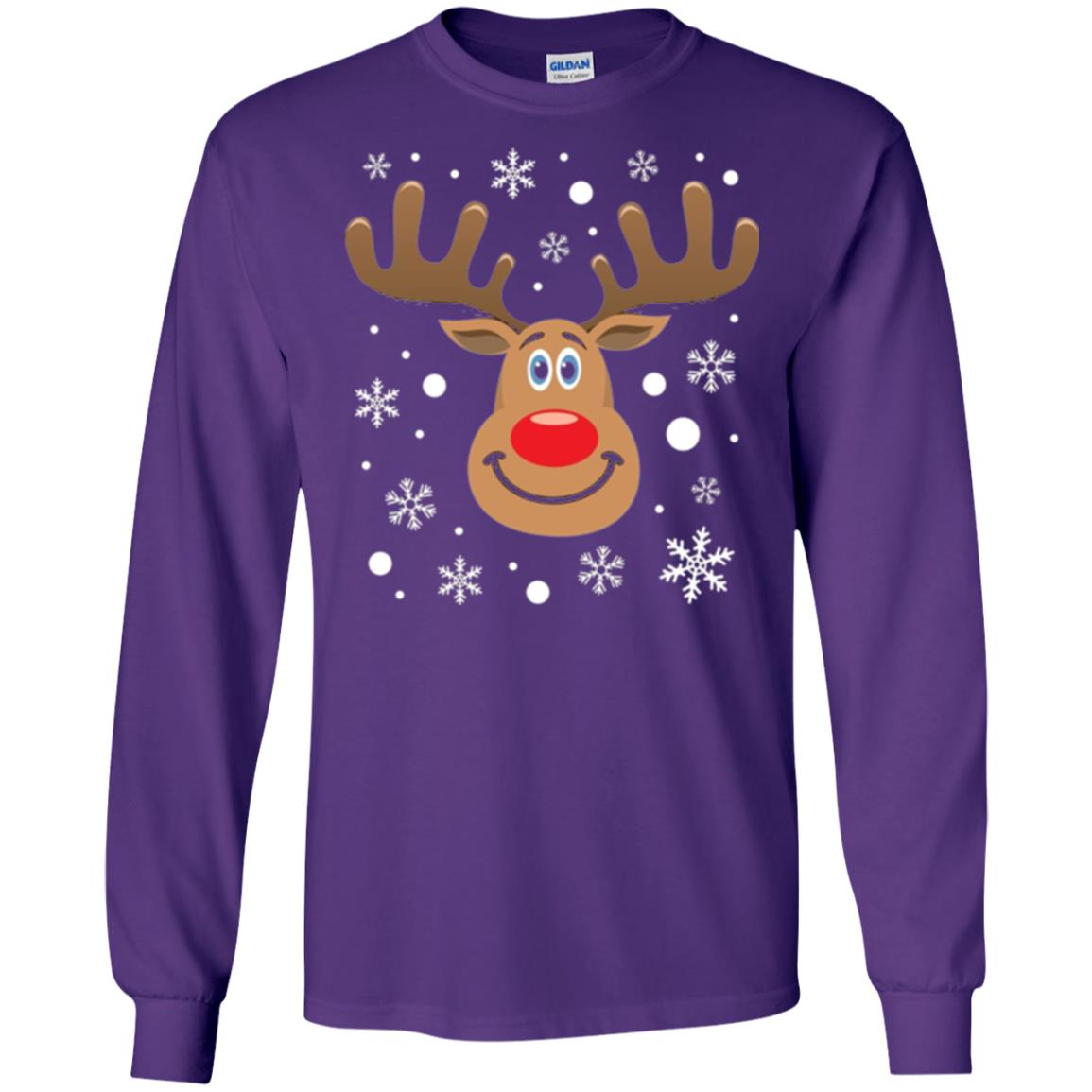 Christmas T-shirt Reindeer Merry Christmas Purple