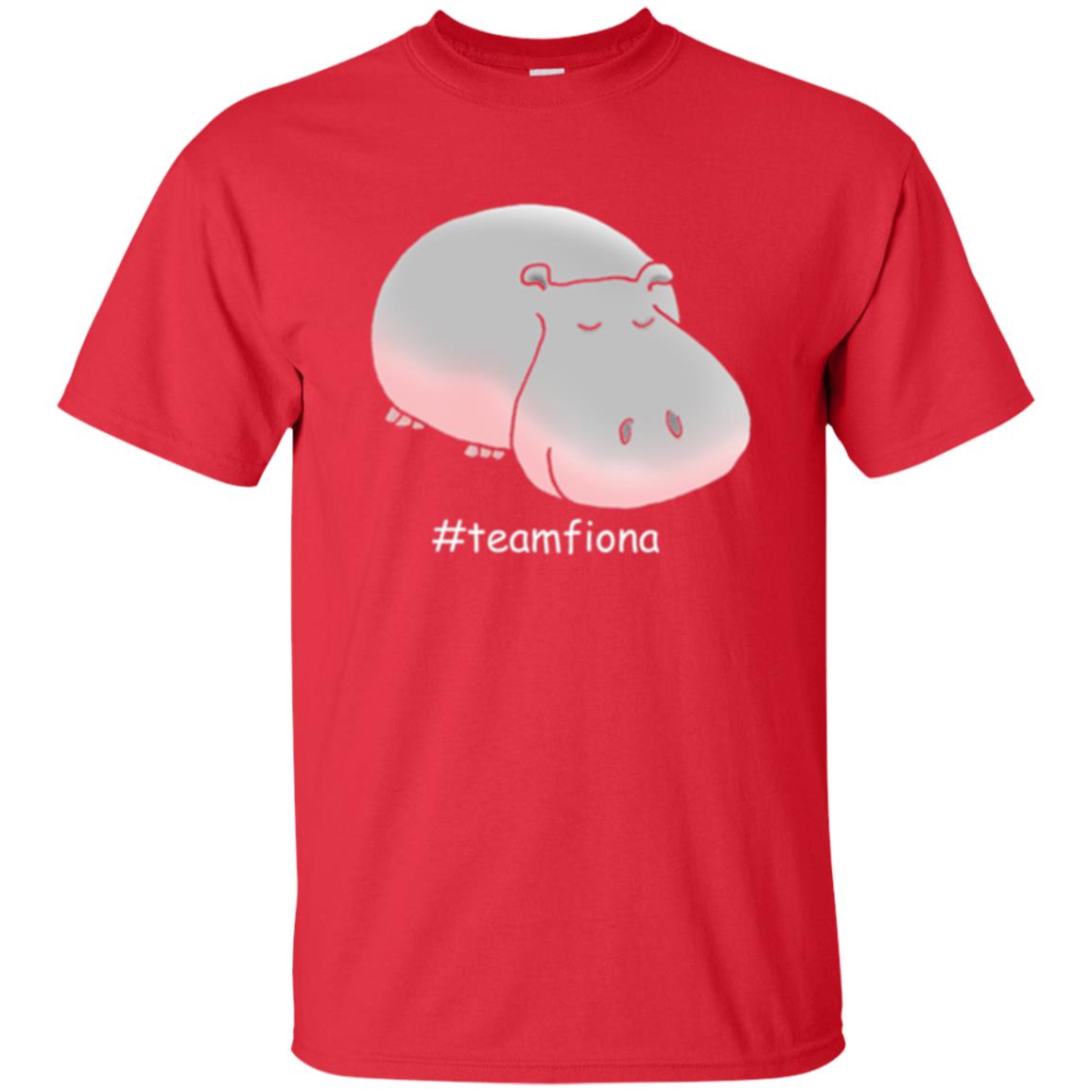 Hippo Lover T-shirt Hashtag Team Fiona Red