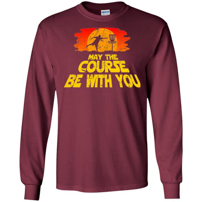 Disc Golf T-shirt May The Course Be With You Maroon