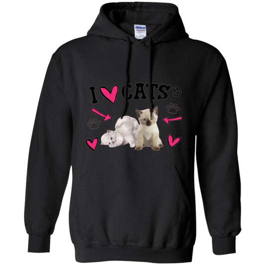Cat Lover T-shirt I Love Cats Black