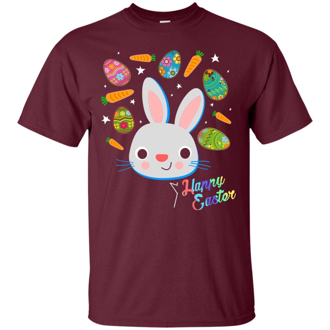 Happy Easter Bunny And Carrot Shirt Maroon