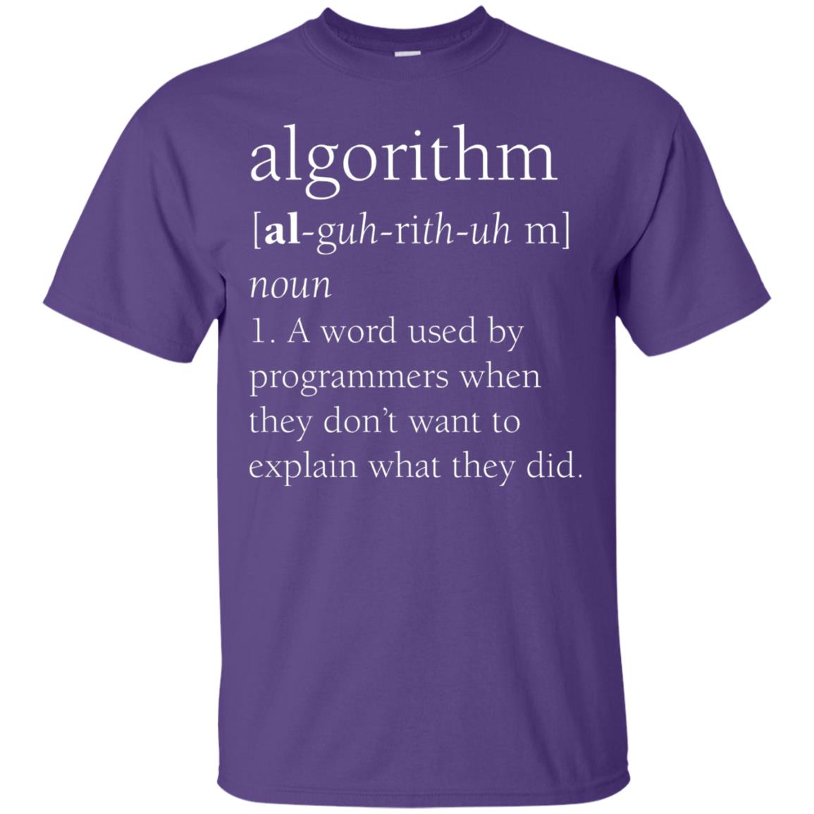 Funny Computer Programmer T-shirt Algorithm Definition Gift Purple