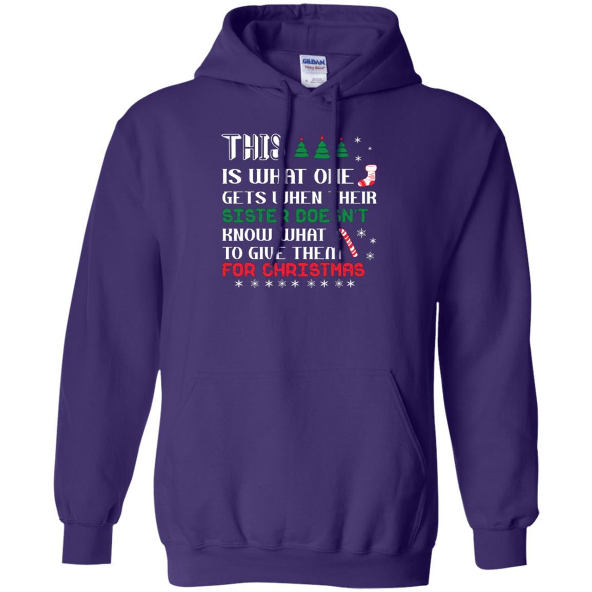Christmas T-shirt This Is What One Gets When Their Sister Doesn’t Know What To Give Them For Christmas Purple