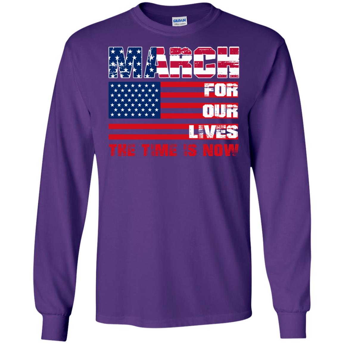 March For Our Lives The Time Is Now Gun Controls T-shirt Purple