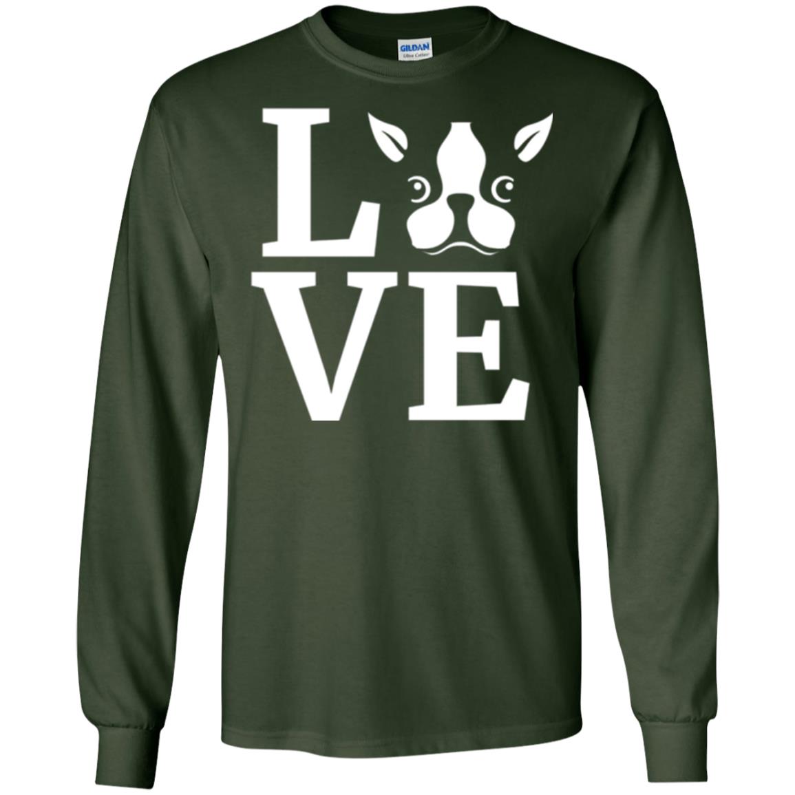 Dog Lovers T-shirt I Love My Boston Terrier Forest Green